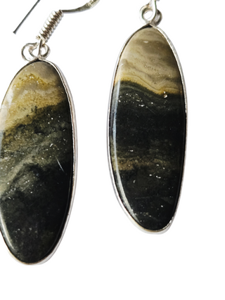 Maligano Jasper Sterling Silver Earrings 2 Natural Stone Handcrafted Jewelry Genuine Gemstone