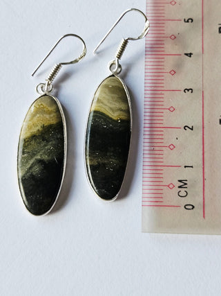 Maligano Jasper Sterling Silver Earrings 2 Natural Stone Handcrafted Jewelry Genuine Gemstone