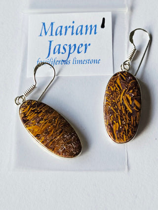 Mariam Jasper Sterling Silver Earrings 1 Natural Stone Handcrafted Jewelry Genuine Gemstone