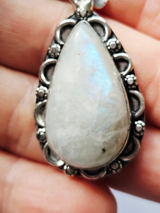 Moonstone Sterling Silver Pendant 1 Natural Stone Handcrafted Jewelry Genuine Gemstone Necklace