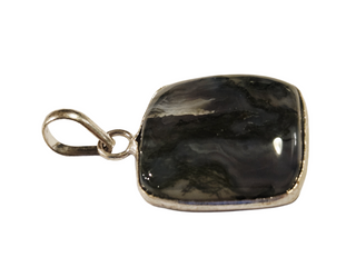 Moss Agate Sterling Silver Pendant 3 Natural Stone Handcrafted Jewelry Genuine Gemstone Necklace