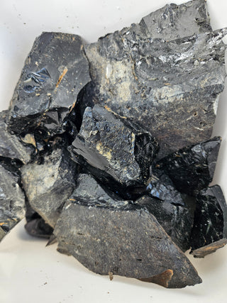 Rough Black Obsidian Pieces Bulk Raw Volcanic Glass Crystal Gemstone Variety