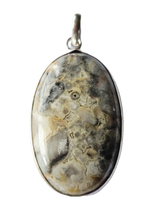 Ocean Jasper Sterling Silver Pendant 1 Natural Stone Handcrafted Jewelry Genuine Gemstone Necklace