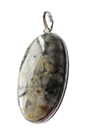 Ocean Jasper Sterling Silver Pendant 1 Natural Stone Handcrafted Jewelry Genuine Gemstone Necklace