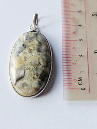Ocean Jasper Sterling Silver Pendant 1 Natural Stone Handcrafted Jewelry Genuine Gemstone Necklace