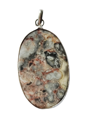 Ocean Jasper Sterling Silver Pendant 1 Natural Stone Handcrafted Jewelry Genuine Gemstone Necklace