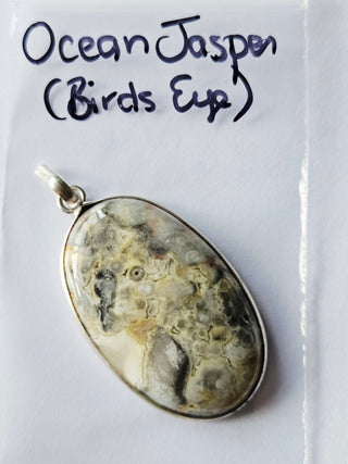 Ocean Jasper Sterling Silver Pendant 1 Natural Stone Handcrafted Jewelry Genuine Gemstone Necklace