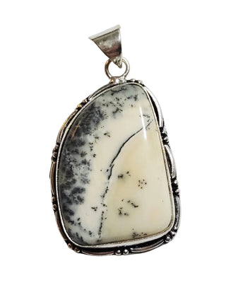 Dendritic Opalite Sterling Silver Pendant 3 Natural Stone Handcrafted Jewelry Genuine Gemstone Necklace