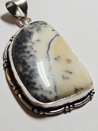Dendritic Opalite Sterling Silver Pendant 3 Natural Stone Handcrafted Jewelry Genuine Gemstone Necklace