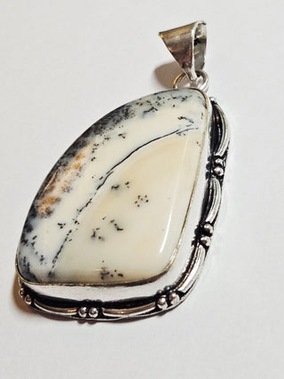 Dendritic Opalite Sterling Silver Pendant 3 Natural Stone Handcrafted Jewelry Genuine Gemstone Necklace
