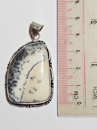 Dendritic Opalite Sterling Silver Pendant 3 Natural Stone Handcrafted Jewelry Genuine Gemstone Necklace