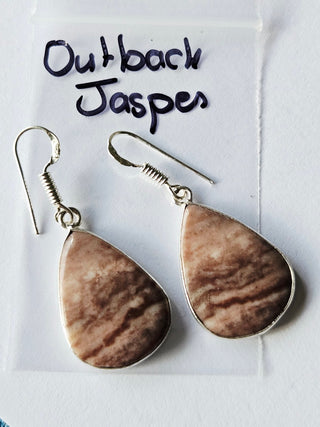Outback Jasper Sterling Silver Earrings 1 Natural Stone Handcrafted Jewelry Genuine Gemstone