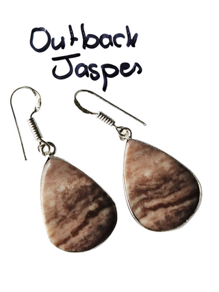 Outback Jasper Sterling Silver Earrings 1 Natural Stone Handcrafted Jewelry Genuine Gemstone