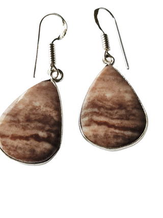 Outback Jasper Sterling Silver Earrings 1 Natural Stone Handcrafted Jewelry Genuine Gemstone