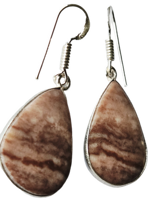Outback Jasper Sterling Silver Earrings 1 Natural Stone Handcrafted Jewelry Genuine Gemstone