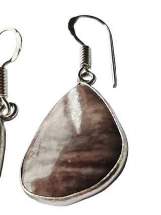 Outback Jasper Sterling Silver Earrings 1 Natural Stone Handcrafted Jewelry Genuine Gemstone