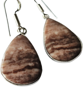 Outback Jasper Sterling Silver Earrings 1 Natural Stone Handcrafted Jewelry Genuine Gemstone