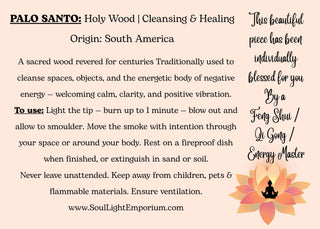 Palo Santo Holy Wood Stick Cleansing Smudging Healing Ritual South America