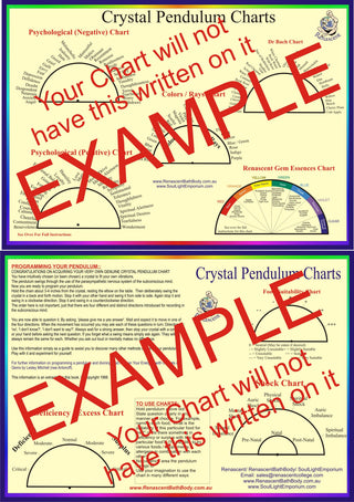 Dowsing Pendulum Chart A4 Double Sided Food Colours Bach Flower Essences