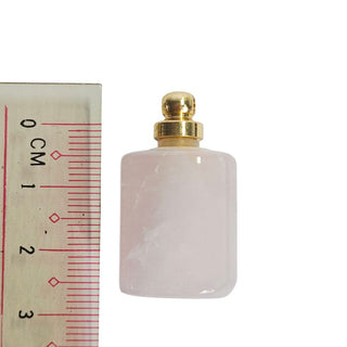 Rose Quartz Gemstone Perfume Bottle Pendant Essential Oil Display