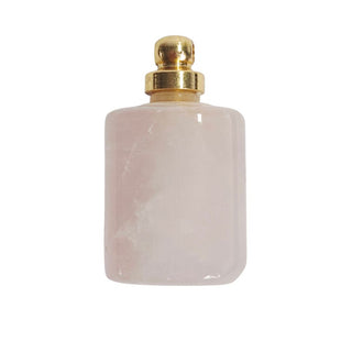 Rose Quartz Gemstone Perfume Bottle Pendant Essential Oil Display