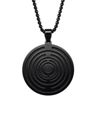PERSONAL ENERGY DISC Black Teslar Inspired EMF Harmony Adults & Children Lakhovsky MWO Pendant Necklace