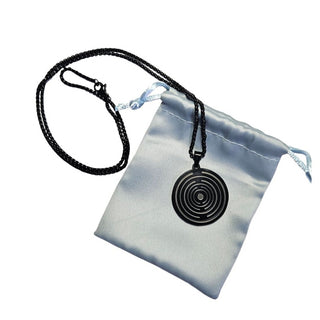 PERSONAL ENERGY DISC Black Teslar Inspired EMF Harmony Adults & Children Lakhovsky MWO Pendant Necklace