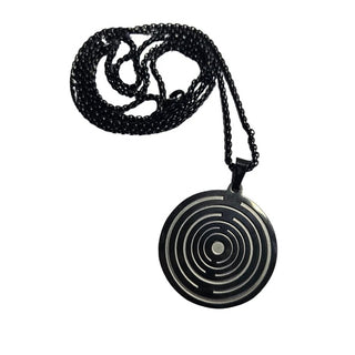 PERSONAL ENERGY DISC Black Teslar Inspired EMF Harmony Adults & Children Lakhovsky MWO Pendant Necklace
