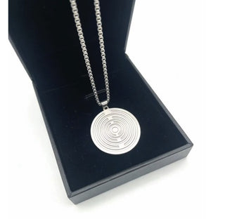 PERSONAL ENERGY DISC Silver Teslar Inspired EMF Harmony Adults & Children Lakhovsky MWO Pendant Necklace