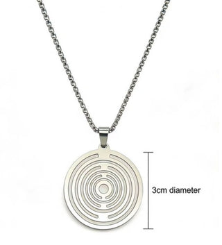 PERSONAL ENERGY DISC Silver Teslar Inspired EMF Harmony Adults & Children Lakhovsky MWO Pendant Necklace