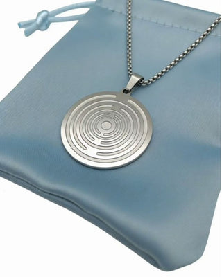 PERSONAL ENERGY DISC Silver Teslar Inspired EMF Harmony Adults & Children Lakhovsky MWO Pendant Necklace