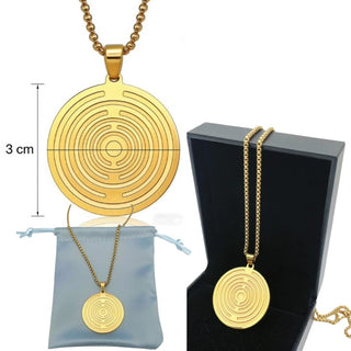 PERSONAL ENERGY DISC Gold Teslar Inspired EMF Harmony Adults & Children Lakhovsky MWO Pendant Necklace