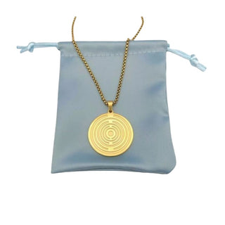 PERSONAL ENERGY DISC Gold Teslar Inspired EMF Harmony Adults & Children Lakhovsky MWO Pendant Necklace