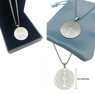PERSONAL ENERGY DISC Silver Teslar Inspired EMF Harmony Adults & Children Lakhovsky MWO Pendant Necklace