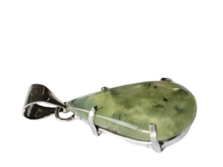 Prehnite Sterling Silver Pendant 1 Natural Stone Handcrafted Jewelry Genuine Gemstone Necklace