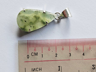Prehnite Sterling Silver Pendant 1 Natural Stone Handcrafted Jewelry Genuine Gemstone Necklace
