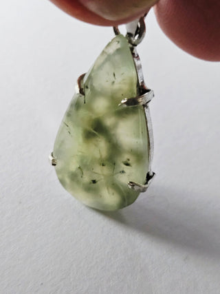 Prehnite Sterling Silver Pendant 1 Natural Stone Handcrafted Jewelry Genuine Gemstone Necklace