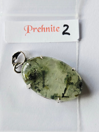 Prehnite Sterling Silver Pendant 2 Natural Stone Handcrafted Jewelry Genuine Gemstone Necklace