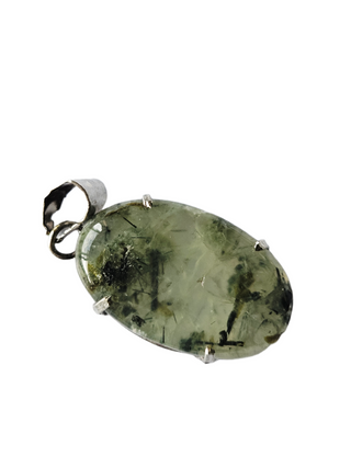 Prehnite Sterling Silver Pendant 2 Natural Stone Handcrafted Jewelry Genuine Gemstone Necklace