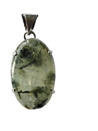 Prehnite Sterling Silver Pendant 2 Natural Stone Handcrafted Jewelry Genuine Gemstone Necklace