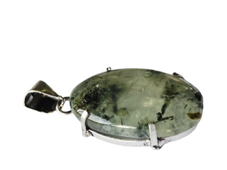Prehnite Sterling Silver Pendant 2 Natural Stone Handcrafted Jewelry Genuine Gemstone Necklace