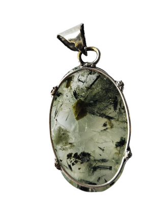 Prehnite Sterling Silver Pendant 2 Natural Stone Handcrafted Jewelry Genuine Gemstone Necklace
