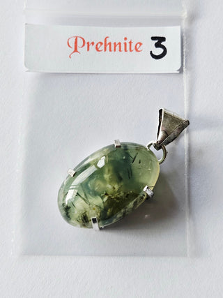 Prehnite Sterling Silver Pendant 3 Natural Stone Handcrafted Jewelry Genuine Gemstone Necklace