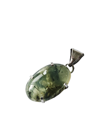 Prehnite Sterling Silver Pendant 3 Natural Stone Handcrafted Jewelry Genuine Gemstone Necklace
