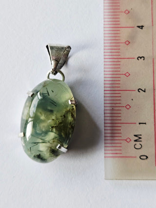 Prehnite Sterling Silver Pendant 3 Natural Stone Handcrafted Jewelry Genuine Gemstone Necklace