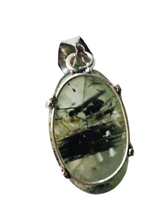 Prehnite Sterling Silver Pendant 3 Natural Stone Handcrafted Jewelry Genuine Gemstone Necklace