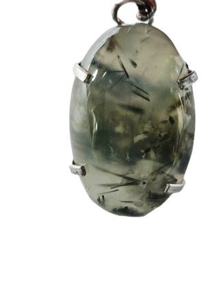 Prehnite Sterling Silver Pendant 3 Natural Stone Handcrafted Jewelry Genuine Gemstone Necklace