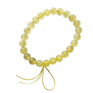Australian Prehnite Round Bead Stretch Bracelet Natural Pale Green Sun Jade