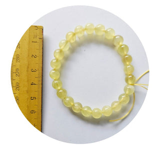 Australian Prehnite Round Bead Stretch Bracelet Natural Pale Green Sun Jade