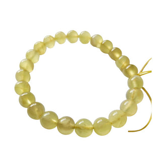 Australian Prehnite Round Bead Stretch Bracelet Natural Pale Green Sun Jade